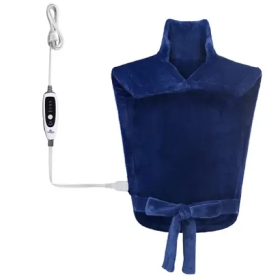 Large Heating Pad for Back, Neck & Shoulder, 22x33 Inch Washable Velvet Heated Pads with 4 Heat Levels & 2-H Auto Shut Off, for Home, Office, Blue image {2}
