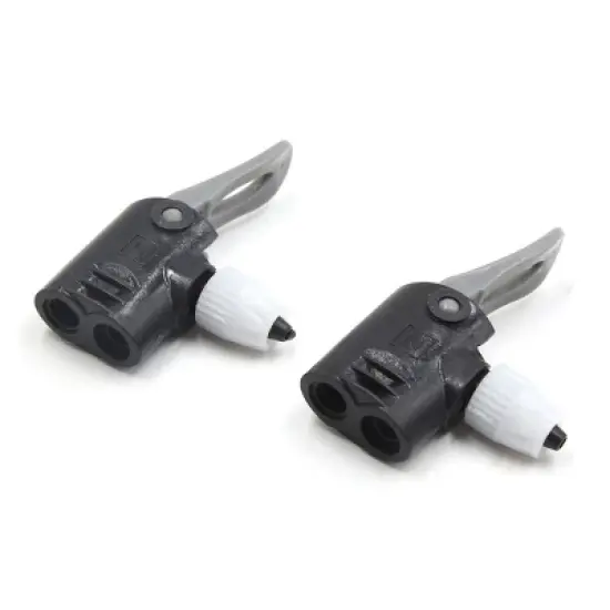 Unique Bargains Plastic Dual Head Pump Nozzle Hose Adapter for Bike Black 2pcs image {3}