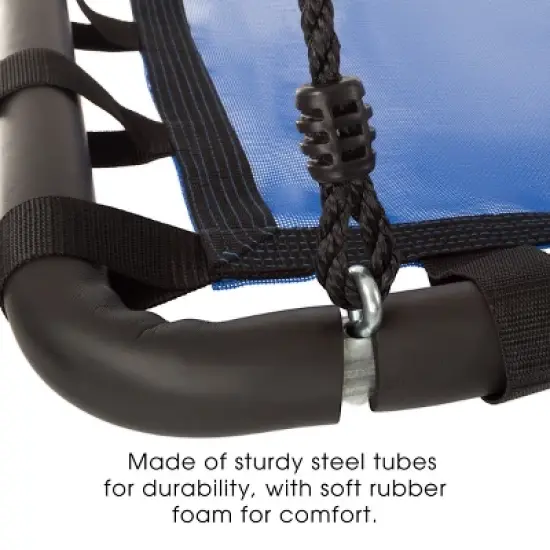 Toy Time Kids' Hanging Platform Swing With Adjustable Rope - 40" x 30"- Blue/Black image {2}