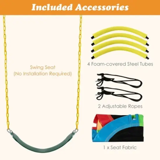 Costway 2-Pack Swing Set Swing Seat Replacement & Saucer Tree Swing for Indoor & Outdoor image {6}