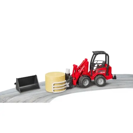 Bruder Schaeffer Compact Loader 2034 with Bale Gripper and Bale image {3}
