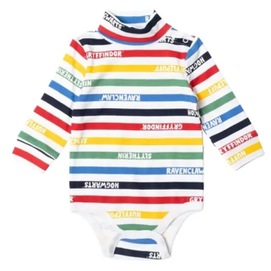 Harry Potter Gryffindor Hufflepuff Ravenclaw Slytherin Baby 2 Pack Turtleneck Bodysuits Newborn to Infant  image {1}