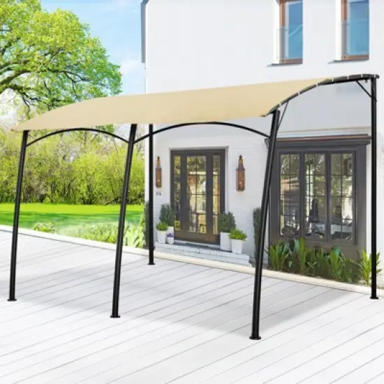 COWLOWN Outdoor Walled Mounted Pergolas on Clearance, Patio Awnings Suitable for Backyard, Porch, Garde image {12}