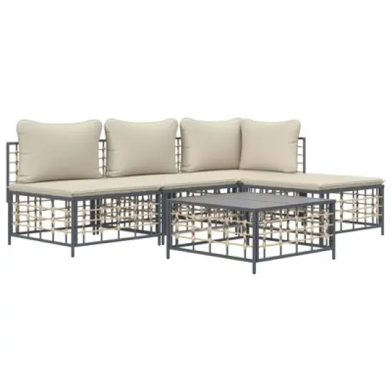 vidaXL Garden Lounge Set Anthracite image {2}