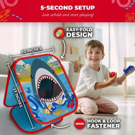 SWOOC Games - Shark Frenzy | 2-in-1 Bean Bag Toss Game for Kids | 5-Second Setup | Toddler Party Games For Kids 3-5 | Toddler Outdoor Games for Kids image {2}