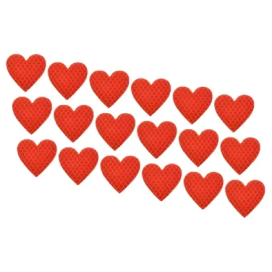 Unique Bargains Waterproof High-Visibility Warning Adhesive Reflective Heart Stickers 1.61 x 1.57" 18 Pcs image {6}