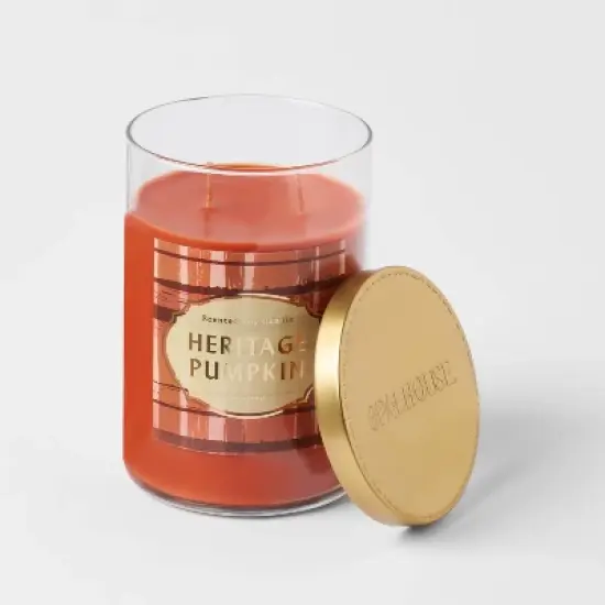 21.5oz Lidded Glass Jar 2-Wick Heritage Pumpkin Candle - Opalhouse&trade; image {2}