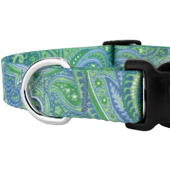 Country Brook Petz Deluxe Green Paisley Dog Collar - Made in The U.S.A. (3/4 Inch, Small) image {3}