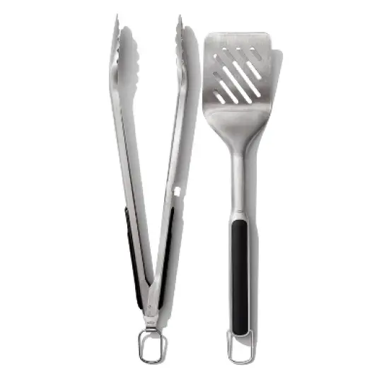 OXO Grilling Turner and Tong Set: Stainless Steel Grill Tools & Utensils, Rust-Resistant, Dishwasher-Safe, 2-Piece Set image {10}