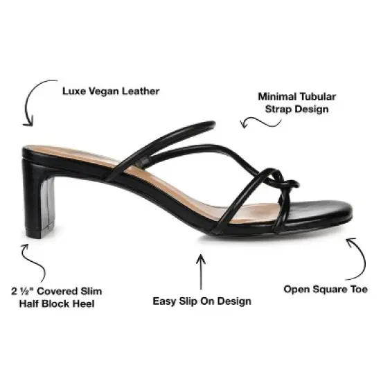 Journee Collection Womens Rianne Open Square Toe Half Block Heel Sandals image {7}