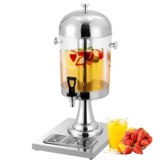 WhizMax 2.1 Gallon/8L Beverage Dispenser, Drink Dispensers with Stand, Spigot, Ice Container, Stainless Steel Water Juice Dispenser image {6}