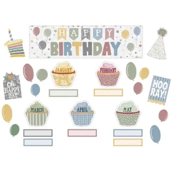 Teacher Created Resources&reg; Classroom Cottage Happy Birthday Mini Bulletin Board Set, 67 Pieces image {1}