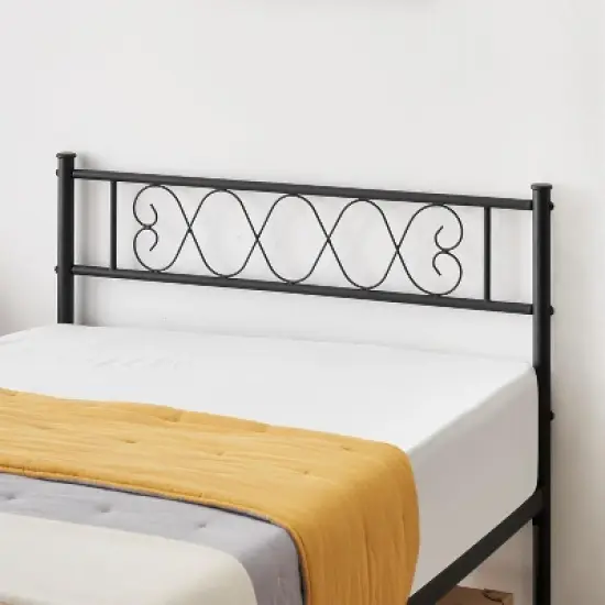 Twin/Twin XL/Queen Size Metal Bed Frame with Heart Design Headboard, Under Bed Storage, No Box Spring Needed For Kids & Teens image {4}