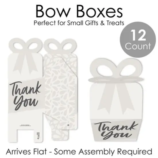 Big Dot of Happiness Champagne Elegantly Simple - Square Favor Gift Boxes - Guest Party Favors Bow Boxes - Set of 12 image {4}