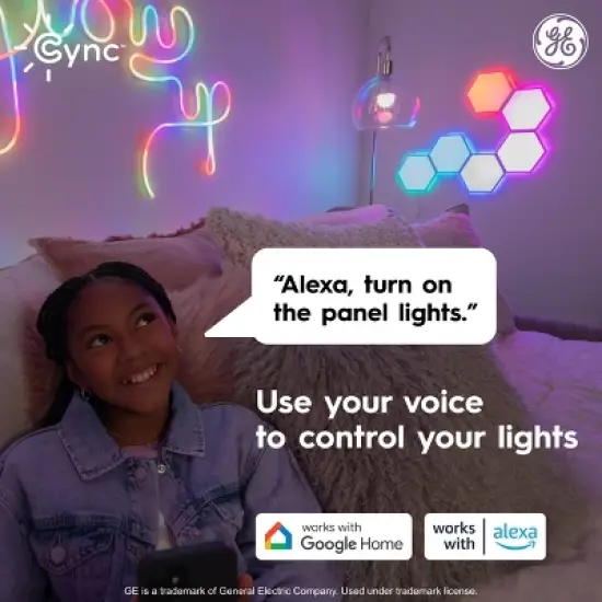 GE Cync Dynamic Effect 5pk Novelty Tile Lights image {4}