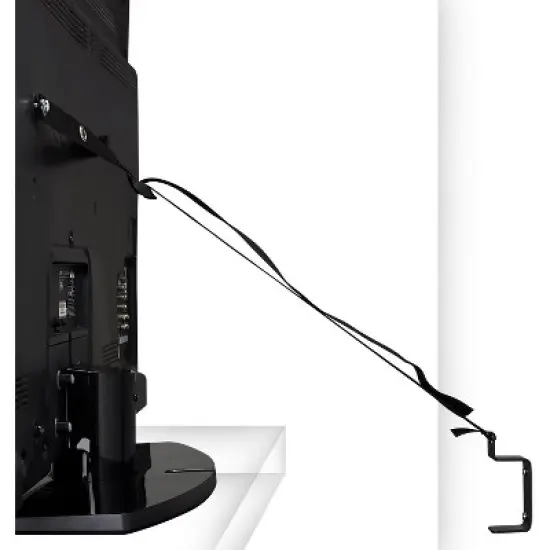 Mount It! TV Safety Straps For Child and Baby Proofing, Anti Tip Prevention and Earthquake Protection | Secures to TV Stand and Walls | Black image {1}