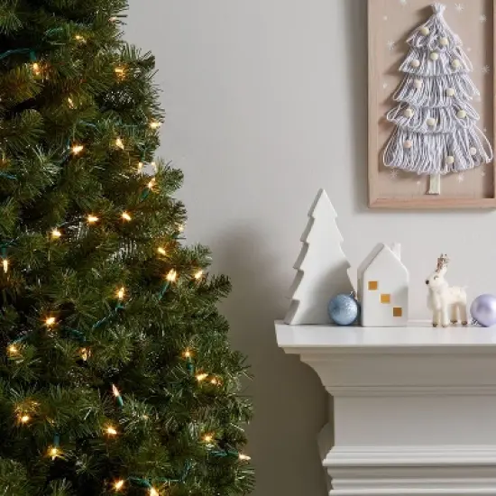 100ct LED Super Bright Mini Christmas String Lights Warm White with Green Wire - Wondershop&trade; image {1}