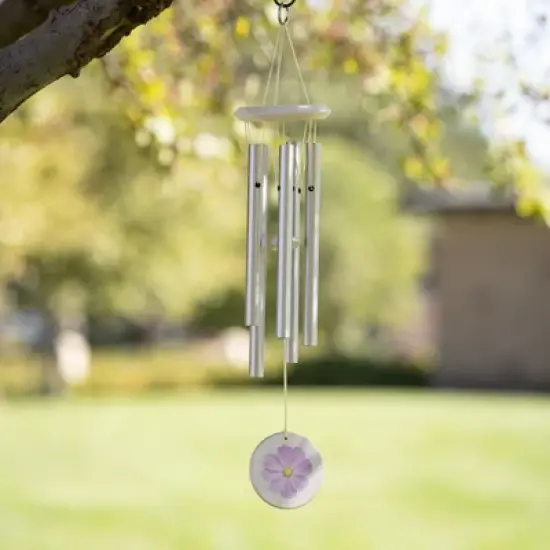 Woodstock Chimes Flower Wind Chime Pink Cosmos 22" image {1}