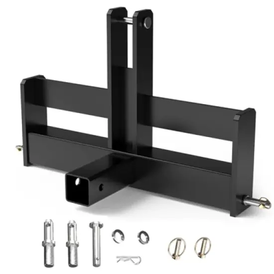 3 Point 2" Square Trailer Hitch Receiver for Category 1 Tractors, Versatile Tractor Tow Drawbar Adapter image {3}