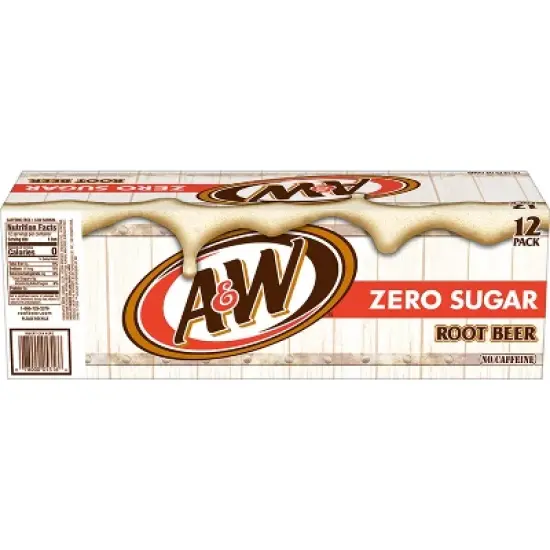 A&W Root Beer Zero Sugar Soda - 12pk/12 fl oz Cans image {5}