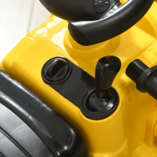 HOMCOM Ride On Bulldozer, Pull Cart Kids Sit & Scoot Construction Toy with Horn, Storage, Shovel for Sand and Snow, Ages 3 Years Old image {5}