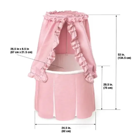 Badger Basket Empress Round Baby Bassinet with Canopy image {4}