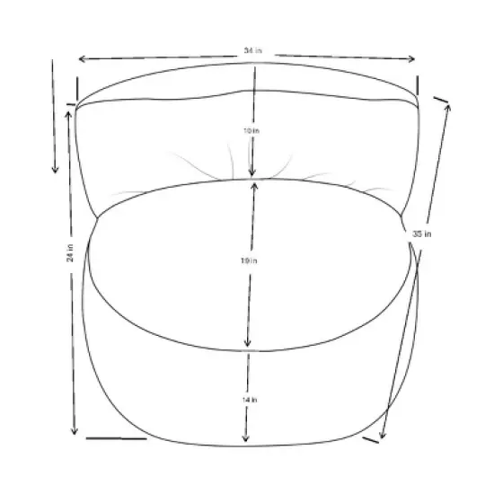 Memory Foam Filled Bean Bag Chair with Corduroy Cover Cream - Room Essentials&trade; image {5}