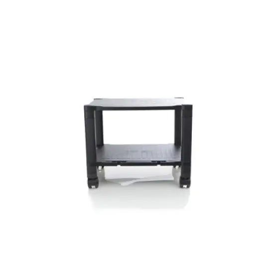 Mind Reader Adjustable Printer Stand with Wheels 2-Tier Shelf, Under Desk Mobile Rolling Cart has  Storage and Cable Management for Printer, Black image {9}