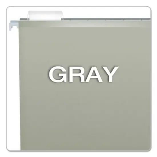 Pendaflex Colored Reinforced Hanging Folders, Legal Size, 1/5-Cut Tabs, Gray, 25/Box image {2}