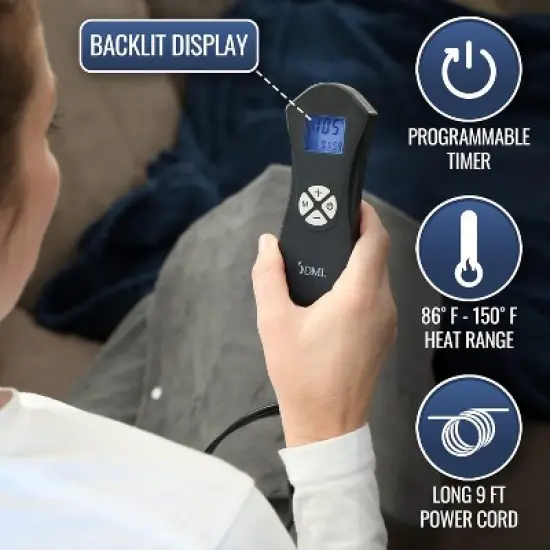 DMI Digital Ultra Soft Heating Pad with Fully Customizable Heat Setting and Moist Heat Insert, Programmable Timer, FSA & HSA Eligible image {2}