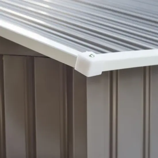 Outsunny 9' x 6' Metal Storage Shed Garden Tool House with Double Sliding Doors, 4 Air Vents for Backyard, Patio, Lawn Gray image {5}