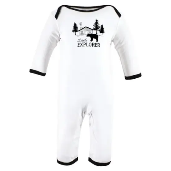 Hudson Baby Unisex Baby Cotton Coveralls, Baby Bear Gray Black image {3}