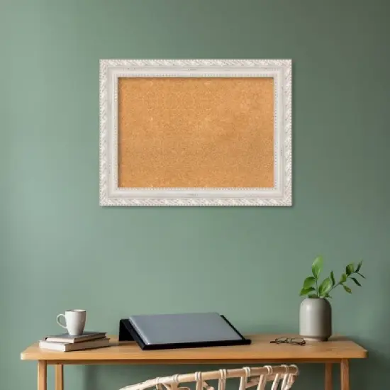 34"x26" Opera Wood Frame Natural Cork Board Off-White - Amanti Art image {5}