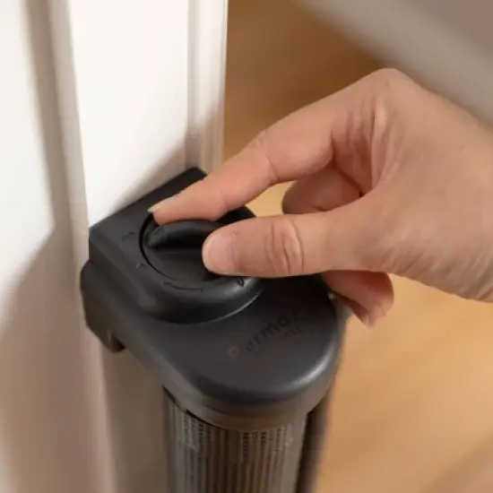 Perma Child Safety Outdoor Retractable Baby Gate 33" Tall, Extends to 71" Wide, Black image {7}