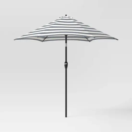 9' Round Cabana Stripe Outdoor Patio Market Umbrella with Black Pole - Threshold&trade; image {7}