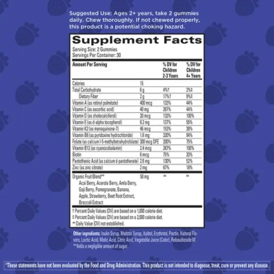 Hyland's Naturals Kids' Sugar Free Multivitamin + Super Foods Boost - 60ct image {6}