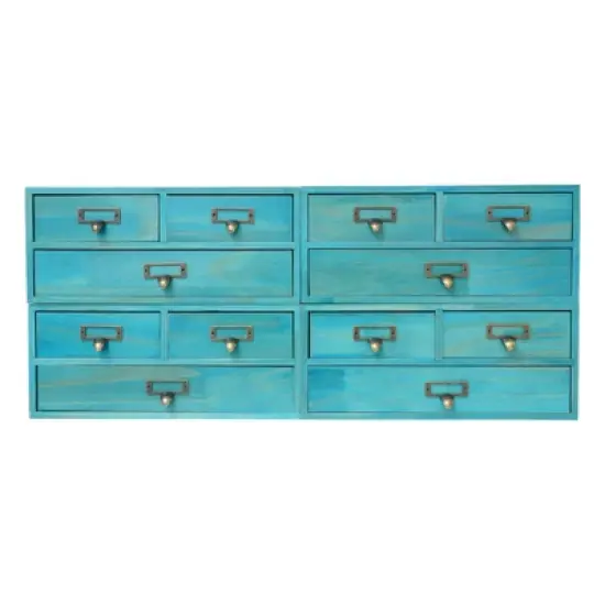 YIYIBYUS Wooden Storage Drawers for Tabletop, Desktop Organizer, Brown image {7}