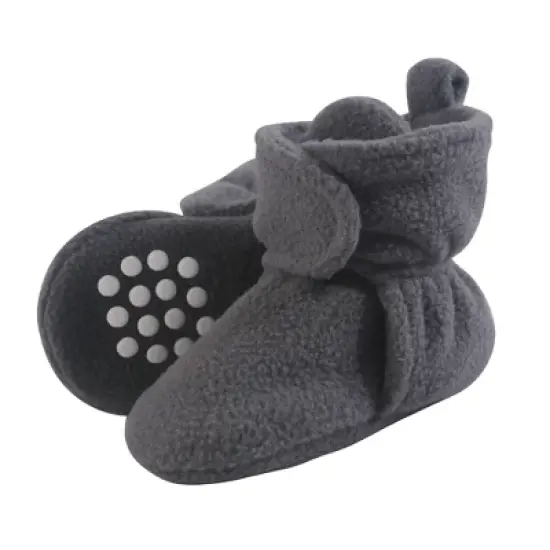 Luvable Friends Baby and Toddler Cozy Fleece Booties, Charcoal image {2}