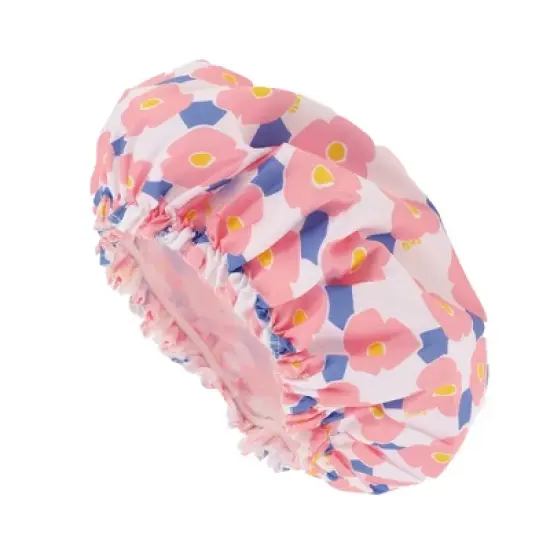 Unique Bargains Women's Flower Pattern Shower Cap 1 Pc image {5}