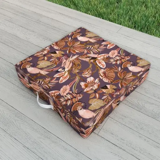 Marta Barragan Camarasa 2Pink tropical birds landscape Outdoor Floor Cushion - Deny Designs image {1}