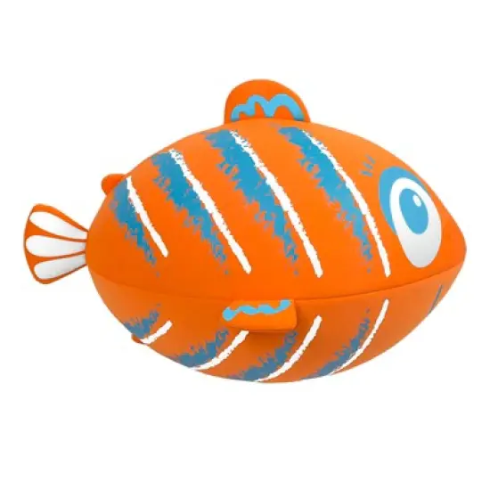 Swim Central 27" Inflatable Fish Shaped Swimming Pool Ball - Orange/Blue image {1}