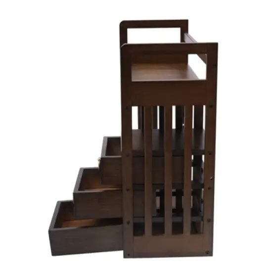 YIYIBYUS Desktop Bookshelf with 3 Drawer, Bamboo Tabletop Storage Container for Office, Home image {3}