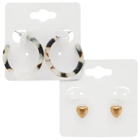 Earring Cards - 200-Pack Hanging Earring Card Holder, Paper Jewelry Display Cards for Earrings, Ear Studs, White, 2 x 2 Inches image {7}