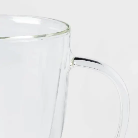 12oz Glass Mug - Threshold&trade;: Borosilicate Coffee Cup, Dishwasher-Safe, Traditional Style, Hot/Cold Beverages, Clear image {2}