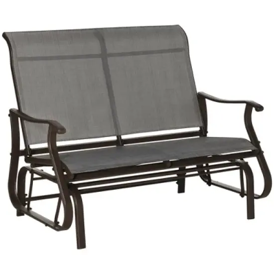 Dexmalle Patio Glider Loveseat Chair with Powder Coated Steel Frame image {7}