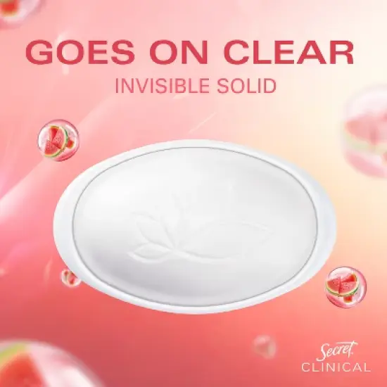 Secret Clinical Strength Invisible Solid Antiperspirant & Deodorant - Watermelon Fizz - 1.6oz image {4}