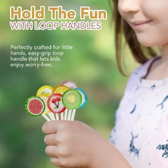 4E's Novelty Fruit Lollipops Bulk Set &ndash; 84 Individually Wrapped Suckers for Parties & Treat Bags, 1.1lb image {4}