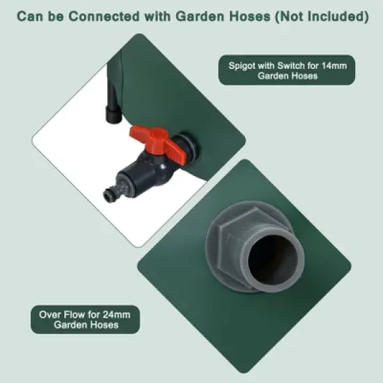 Costway 53 Gallon Portable Rain Barrel Water Collector Collapsible Tank w/Spigot Filter image {6}