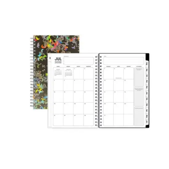 Blue Sky 5"x8" 2025-2026 Weekly/Monthly Wirebound Planner Celestial Confetti Black image {3}