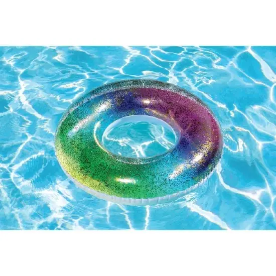 Poolmaster Swimming Pool Float Rainbow Glitter Tube image {2}